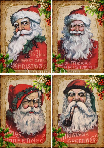 Decoupage Queen Old School Santas Rice Paper