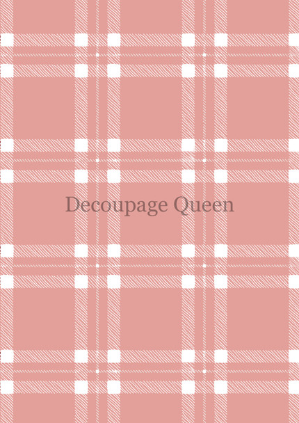 Decoupage Queen Pink Plaid Rice Paper
