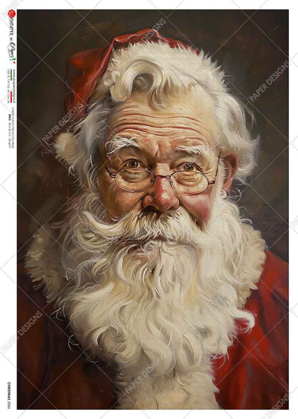 Large Format Paper Designs Mischievous Santa Portrait Rice Paper