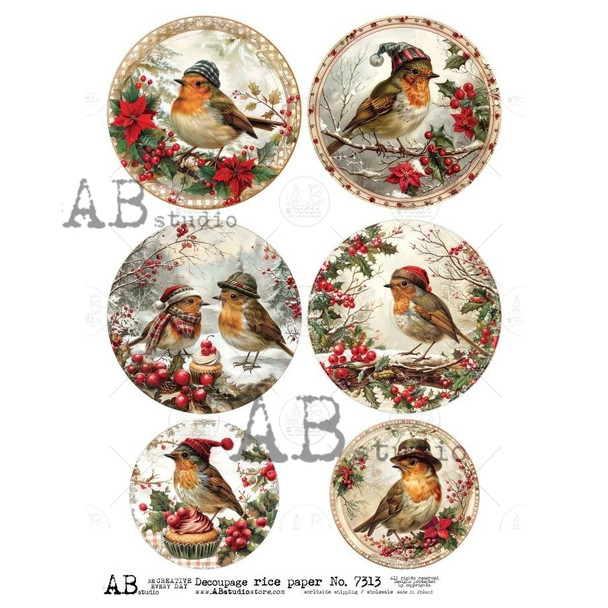 Winter Robins – Christmas Round Portrait Collection