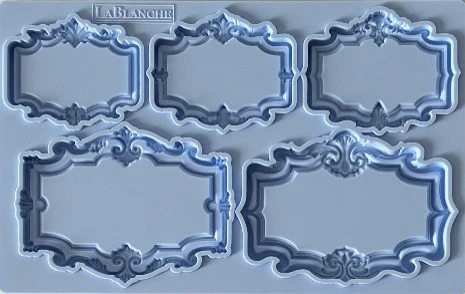 LaBlanche Signs silicone mould with ornate plaque and label shapes