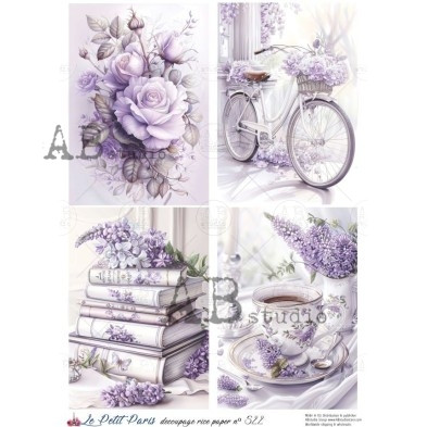 Lavender Lifestyle Illustration Panel Decoupage Paper – A4