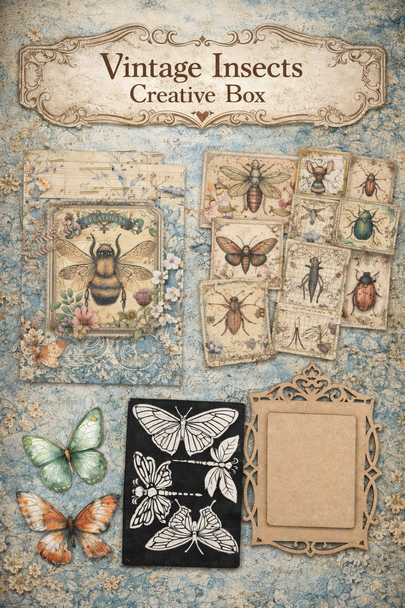 Vintage Insects Creative Box - By Iveta