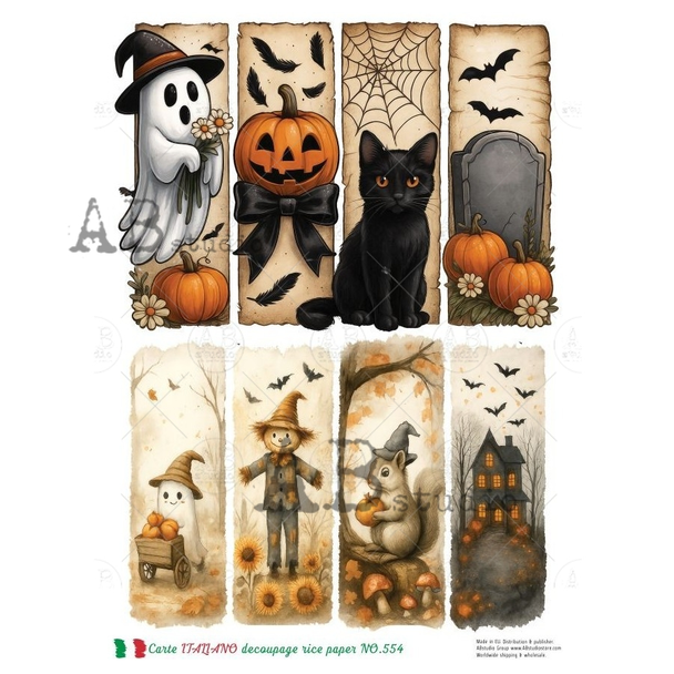 AB Studios Whimsical Halloween Tags Rice Paper