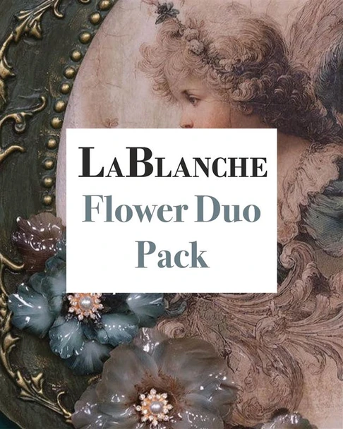 LaBlanche 3D Foil Flower Duo Pack — Ivory & Pine Green