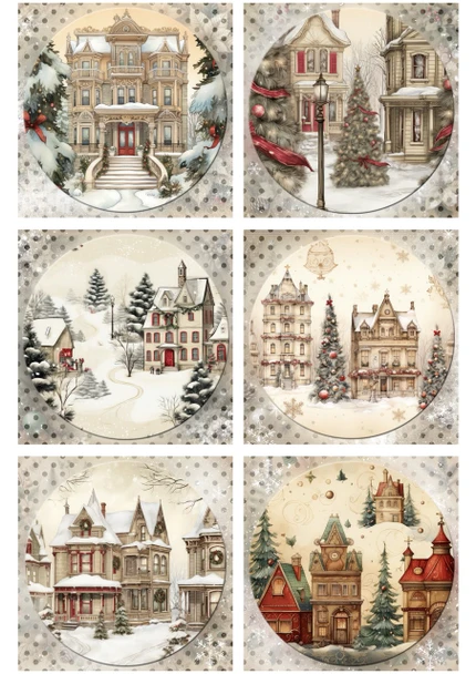 Christmas House 6 Pack - Christmas Collection - Iveta Ziedina