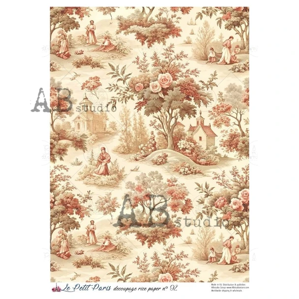 Decoupage rice paper Le Petit Paris A4 ID-92