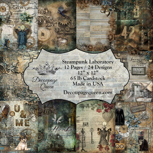 Decoupage Queen - Steampunk Laboratory Scrapbook Set