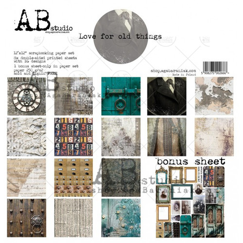 AB Studios Love for Old Things Scrapbook Papers 12 x 12 8 pgs