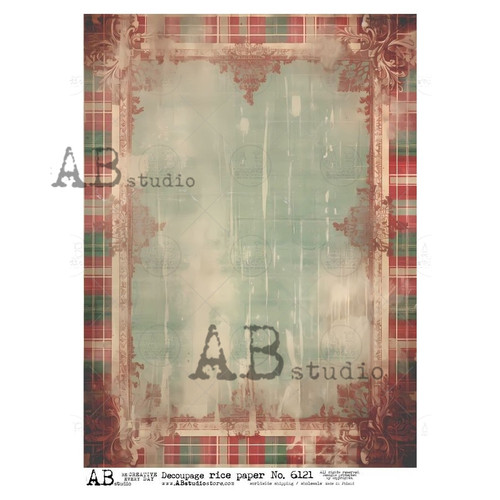 AB Studios Festive Red and Green Background Rice Paper