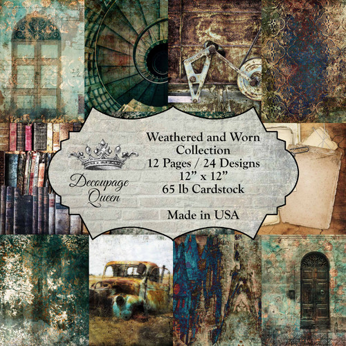 Decoupage Queen Weathered and Worn Scrapbook Set - Mini - Scrapbook Pa –  Kirsten Scannon Creative