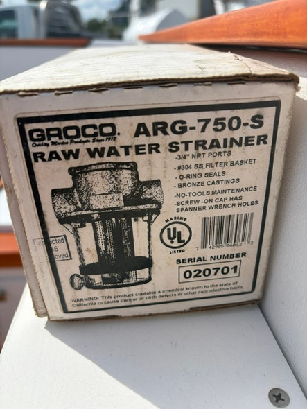 Groco Arg-750-S, raw water strainer, #020701