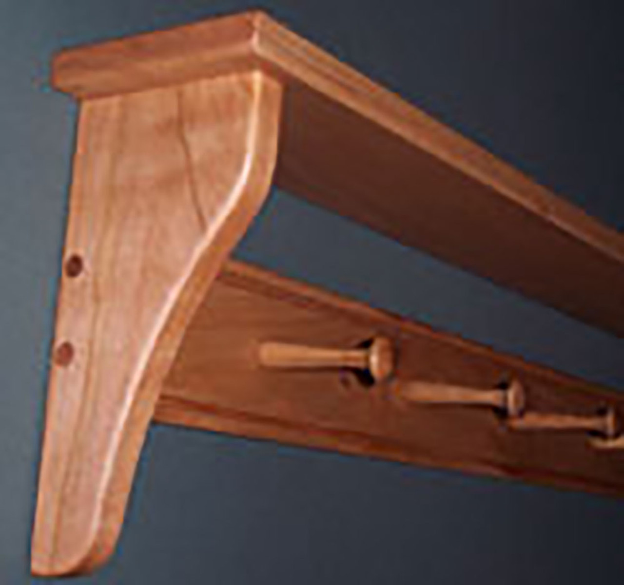 36 inch Shaker Peg Rail with 5 Shaker Pegs solid Maple wood made in US
