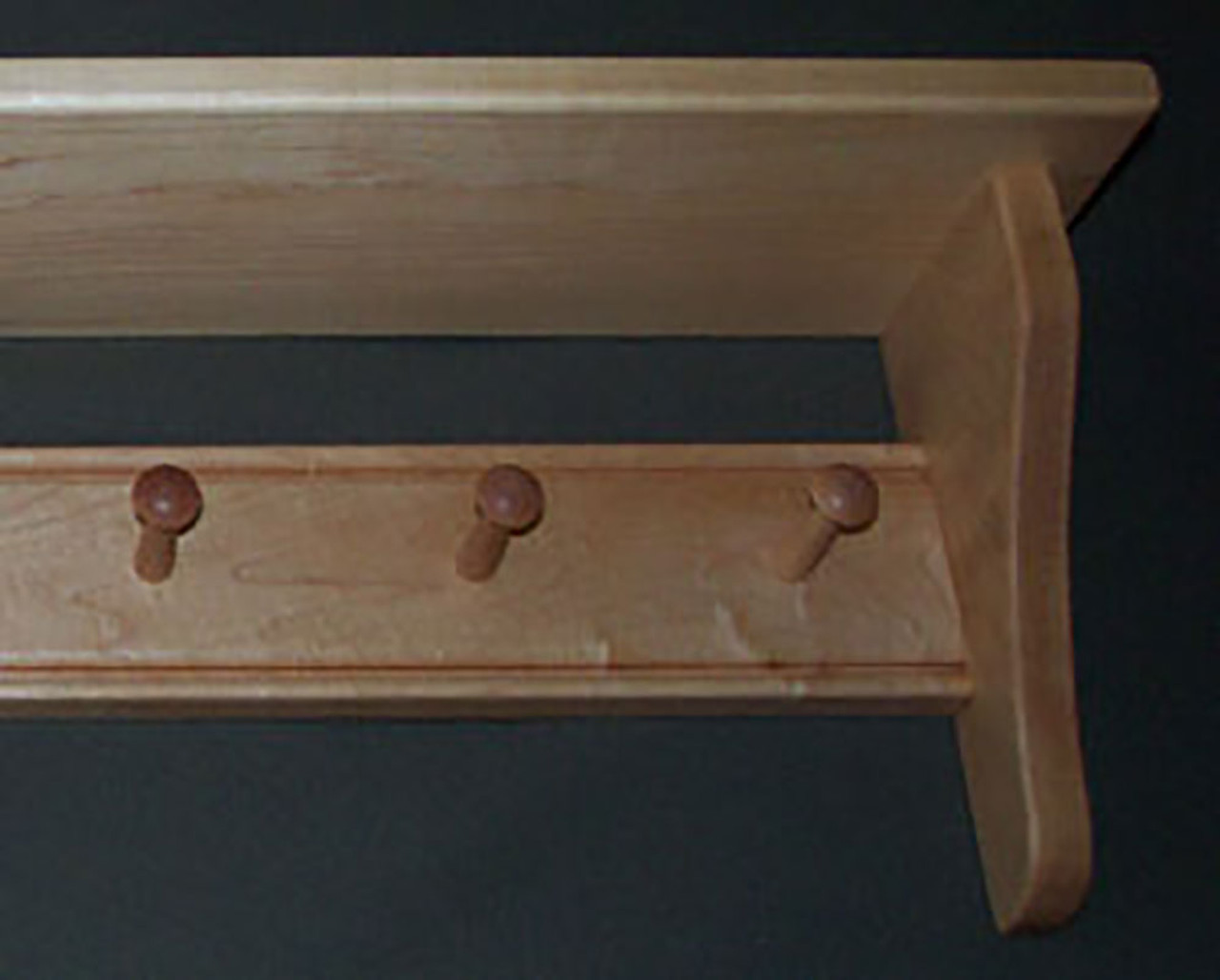 36 Peg Rack With Shelf Unfinished