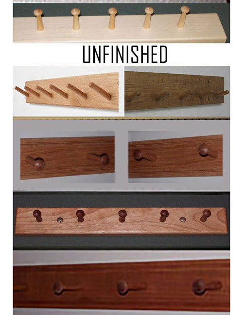  42 Unfinished Shaker Peg Rack With Shelf : Handmade