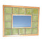 mirror wood frame amber tiles