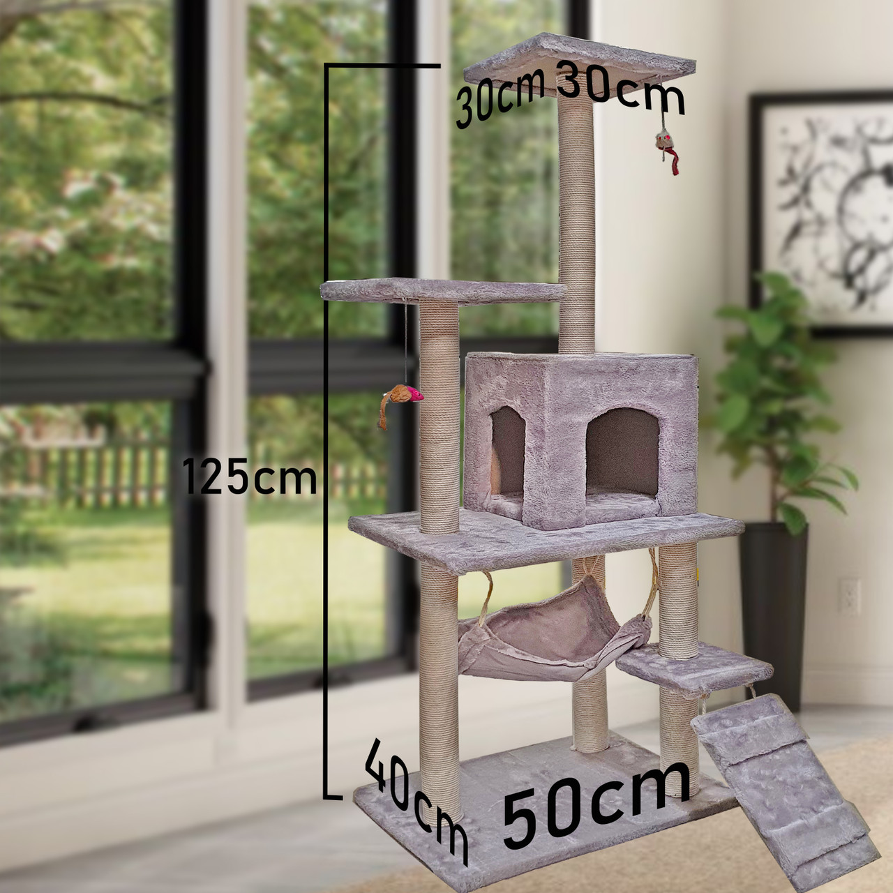 Post Kitten Large Multilevel Cat Tree Scratching Post Kitten Climbing Tower ...