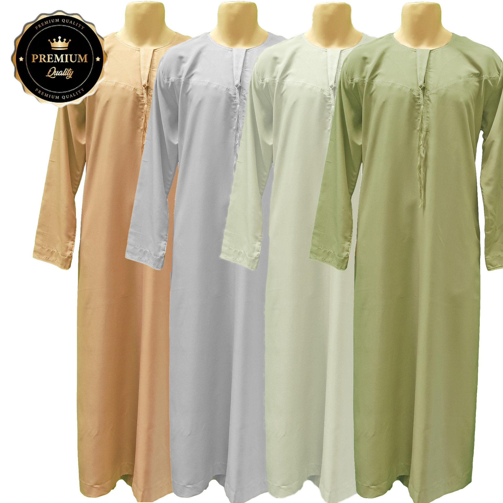 Desert Dress Men's UAE Thobe Dishdasha Kandoora - Traditional Arabic Jilbab Shirt In White Or Black