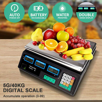 Electronic Shop Commercial Digital Scale Retail Fruit Vegetable 40kg Weight