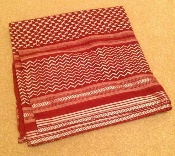 Maroon & White Shemagh Scarf