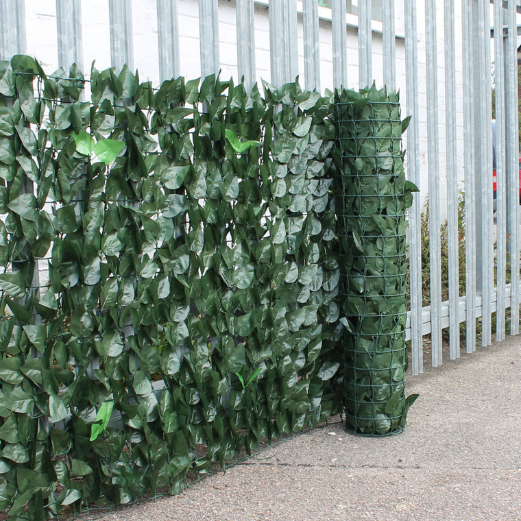 1m * 3m Camouflage Camo Welsh Green Screen Artificial Ivy Leaf Hedge Privacy Screening Garden Fence Panel Roll Box