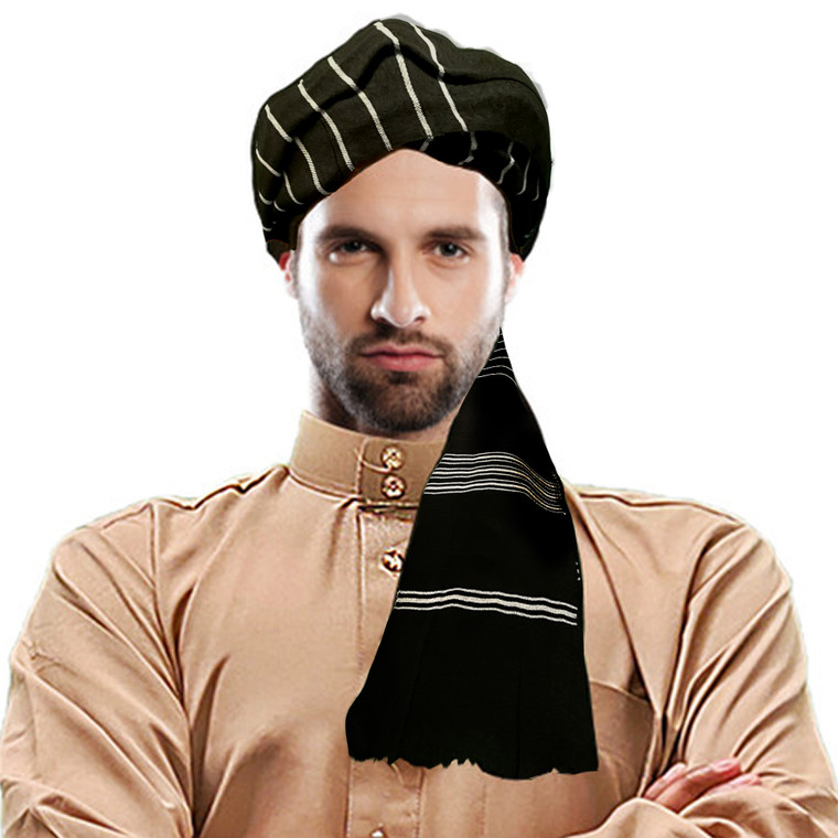 Serban Black Taliban Muslim Long Muslim SERBAN Sorban Scarf Shawls Sunnah Habibi Habib 440x80cm