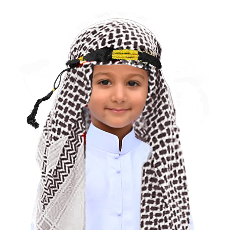 Desert Dress Adjustable Childs Kids Boys Arabic Palestine Gold Igal Gift for Eid Marriage School Celebration Costume