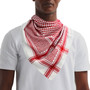 Red & White no Tassels Shemagh Scarf