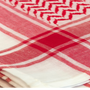 Red & White no Tassels Shemagh Scarf