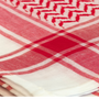 Red & White no Tassels Shemagh Scarf