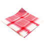 Red & White no Tassels Shemagh Scarf