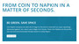 Coin Napkin Company Box of 500 Napkins Compressed Wet Wipes Tissues Magic