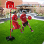 Free Stand Portable Max 1.7m Adjustable BASKETBALL Hoop Goal Adjustable Height