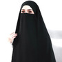 Women's 2-in-1 French Khimar with Integrated Niqab, Long Modest Hijab
