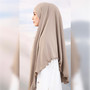 Women's 2-in-1 French Khimar with Integrated Niqab, Long Modest Hijab