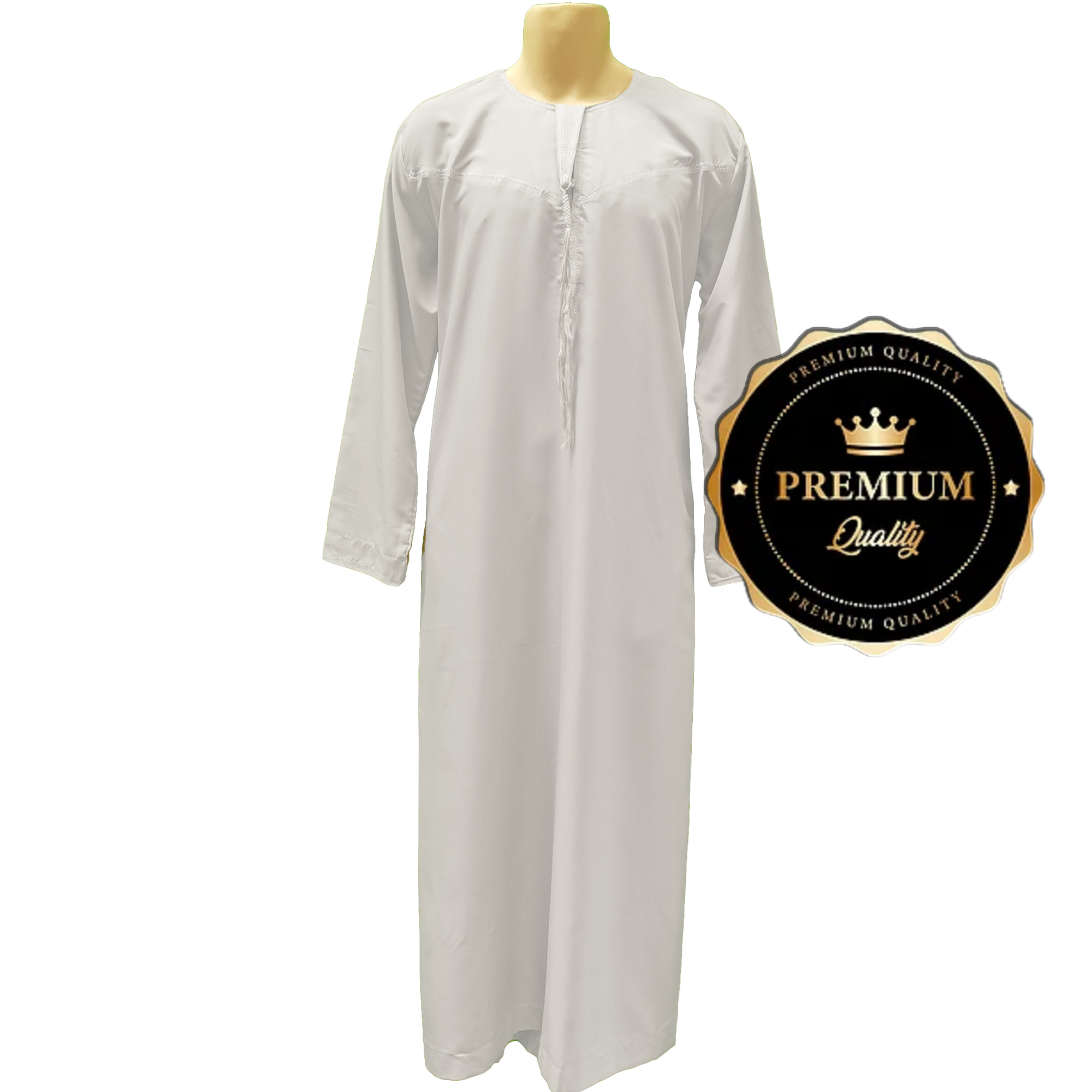 Saudi Herren Thobe Long Jubba Islamische Kleidung Casual Solid