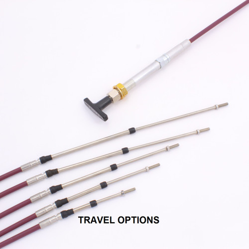 Twist to Lock Throttle Cable, M5x.8 Threaded Rod, Clamp Hub (choose travel option)