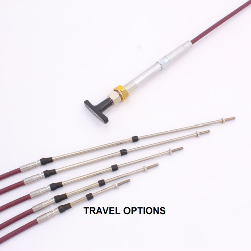 Twist to Lock Throttle Cable, 10-32 Threaded Rod, Clamp Hub (choose travel option)