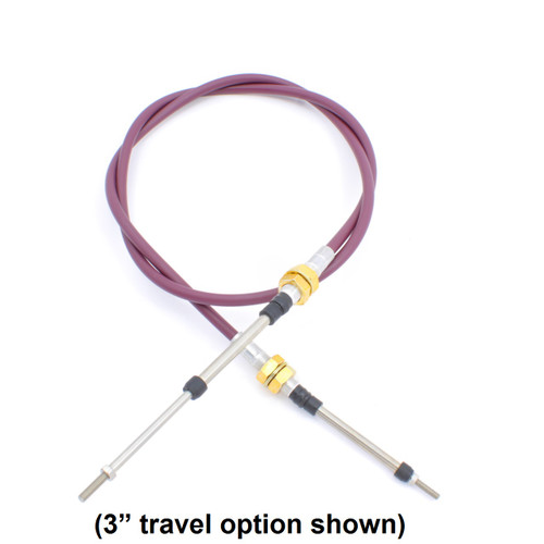 M6 x 1.0 PushPull Cable, Bulkhead Hubs, Choose Travel Option