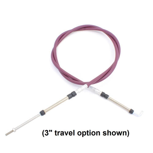 Bent Rod, 1/428, PushPull Cable, Clamp Hubs, Choose Travel Option