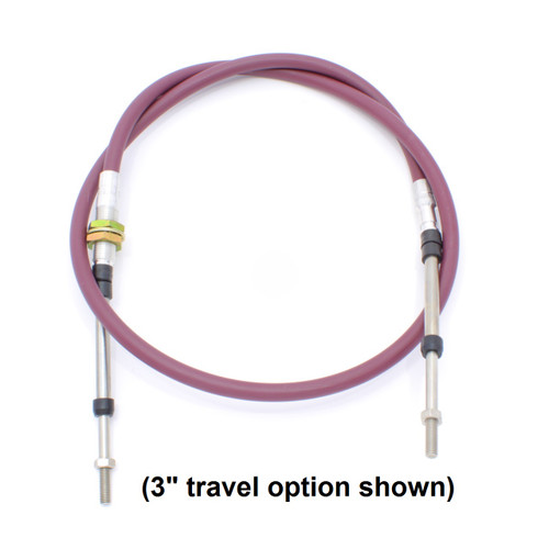 M8 x 1.25 PushPull Cable, Bulkhead / Clamp Hubs, Choose Travel Option