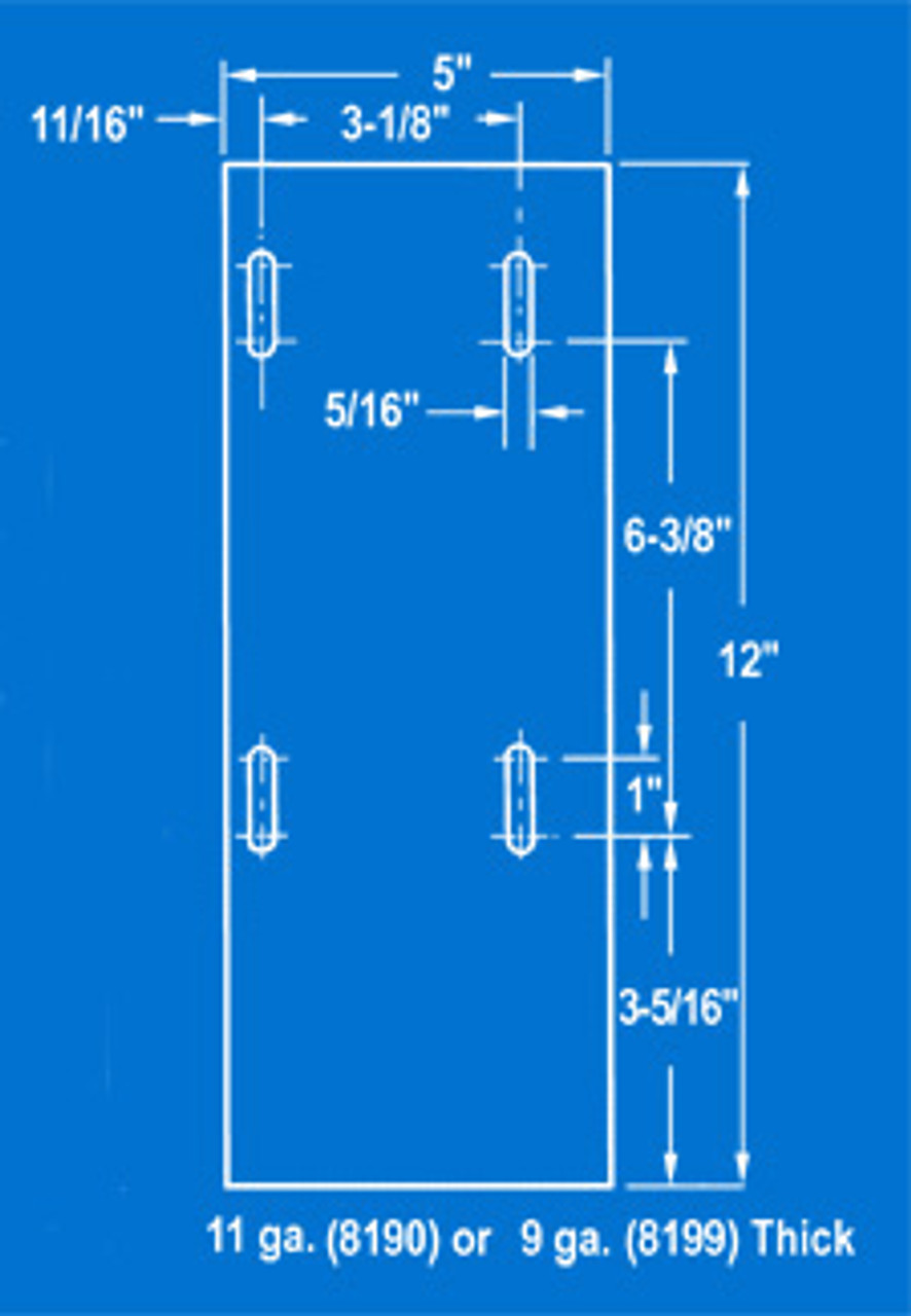 Engine Mounting Plate, Flat 5" x 12" 