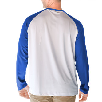 UPF 50+ long-sleeve raglan rash guard shirt Moss Green - White