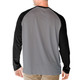 UPF 50+ long-sleeve raglan rash guard shirt black gray back