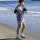 UPF 50+ long-sleeve raglan rash guard shirt black gray fishing cast