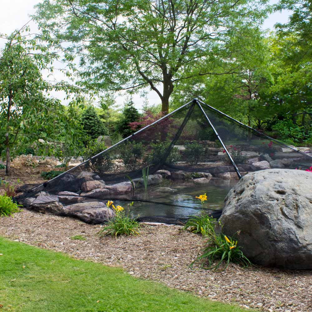 The Pond Guy PondShelter Net Cover Kit – Koi Pond Netting for Leaves & Debris