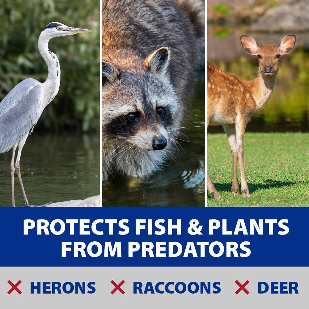 The Pond Guy PondShelter Net Cover Kit – Koi Pond Netting for Leaves & Debris