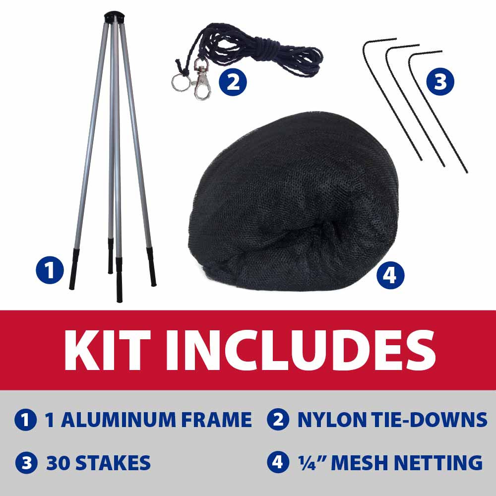 The Pond Guy PondShelter Net Cover Kit – Koi Pond Netting for Leaves & Debris