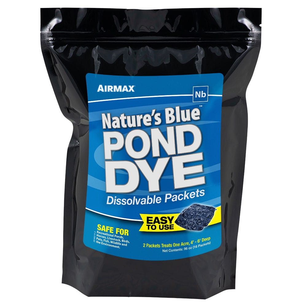 Airmax Nature’s Blue Pond Dye Dissolvable Packet bag – 16 packets.
