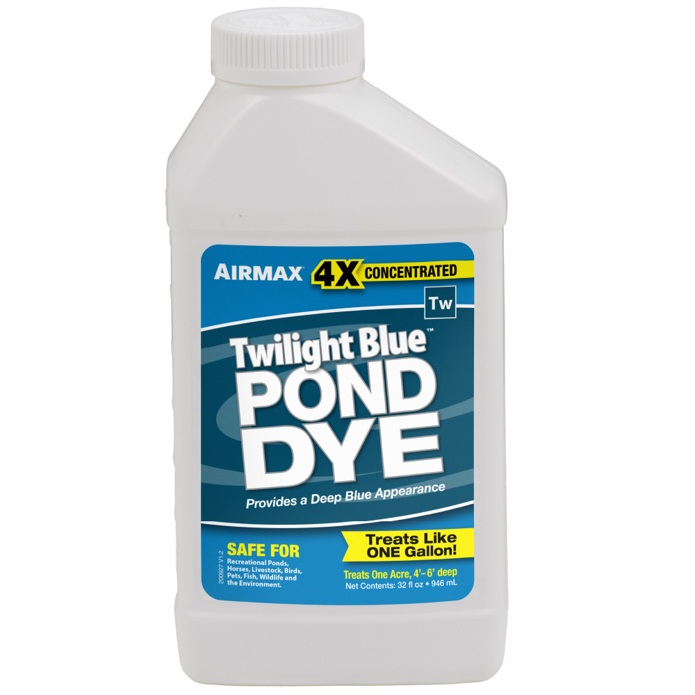 Airmax 4X Concentrated Twilight Blue Pond Dye Quart - Treats Like One Gallon.